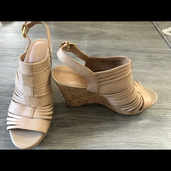 Franco Sarto Cork Wedge Sandals, Size 7 - Picture 3 of 7